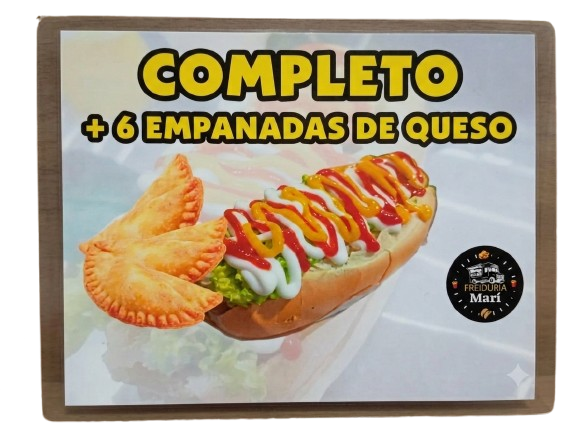 Completo mas 6 Empanadas de Queso